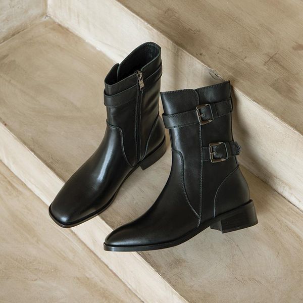 boots ins woman korea style booties simple design ladies buckles shoes for women cowhide quality ankle square toe botas, Black
boots ins woman korea style booties simple design ladies buckles shoes for women cowhide quality ankle square toe botas, Black