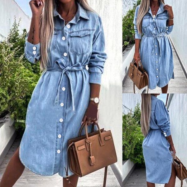 casual dresses long denim dress women slim waist bandage streetwear pocket buttons t-shirt loose robe chemise femme, Black;gray
casual dresses long denim dress women slim waist bandage streetwear pocket buttons t-shirt loose robe chemise femme, Black;gray