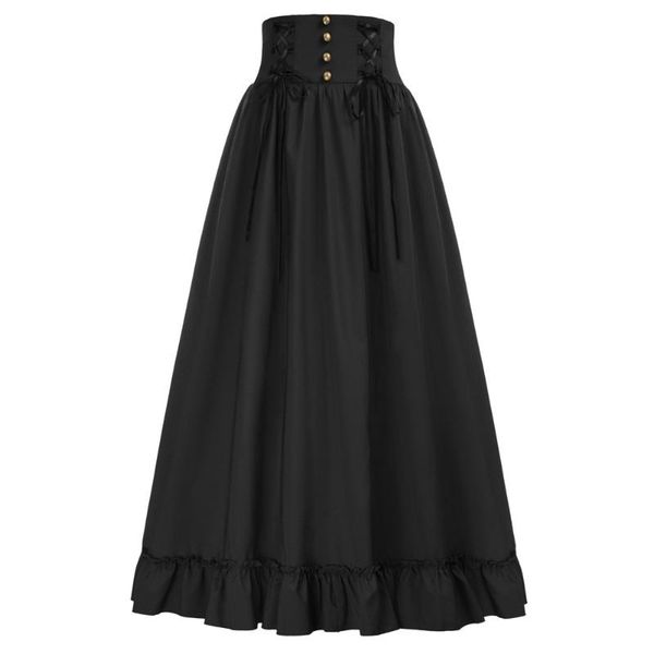 skirts steampunk women renaissance skirt smocked back high waist slim retro ruffled hem flared a-line swing skater long, Black
skirts steampunk women renaissance skirt smocked back high waist slim retro ruffled hem flared a-line swing skater long, Black