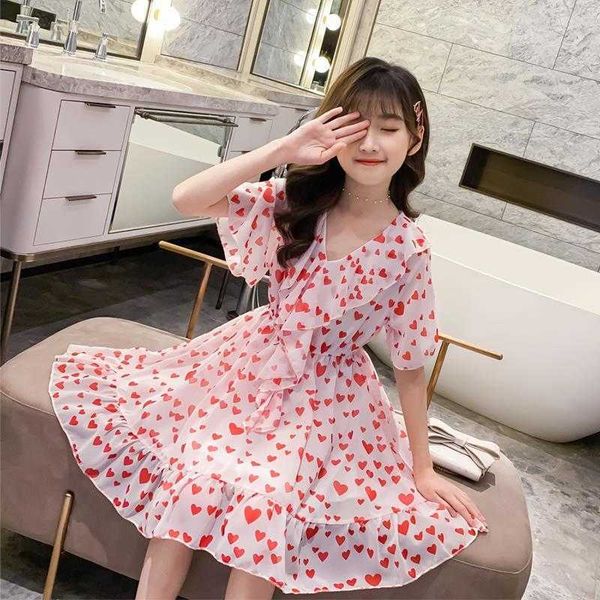 summer girls dress elegant children clothing v-neck short sleeve floral dresses for teenage girls print chiffon princess dresses, Red;yellow
summer girls dress elegant children clothing v-neck short sleeve floral dresses for teenage girls print chiffon princess dresses, Red;yellow