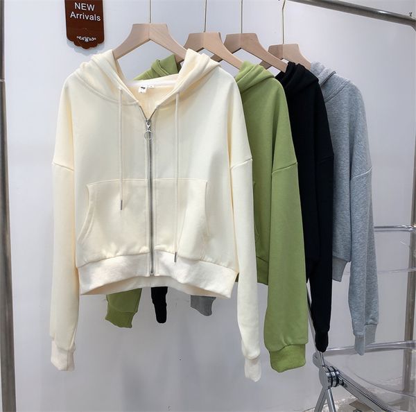 luxury ets short zipper sweater women's 2021 spring autumn korean version loose and thin avocado green hooded cardigan et fashion, Black;brown
luxury ets short zipper sweater women's 2021 spring autumn korean version loose and thin avocado green hooded cardigan et fashion, Black;brown