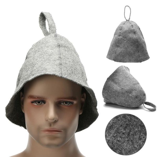 shower caps 90% wool felt grey sauna hat for russian banya hut supply diameter 8.7"