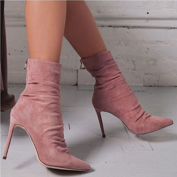 boots pointed toe high heel sock suede leather short ankle for women 43 size 5631, Black
boots pointed toe high heel sock suede leather short ankle for women 43 size 5631, Black