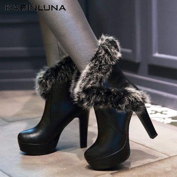 boots karin high qulity shoes women trendy fashion platform spike heels round toe slip-on ankle short plush warm winter, Black
boots karin high qulity shoes women trendy fashion platform spike heels round toe slip-on ankle short plush warm winter, Black