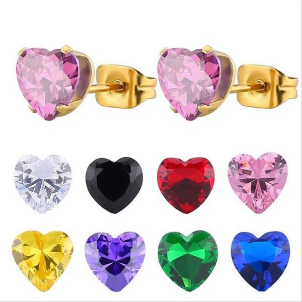 stud pe099 316l stainless steel size 6mm heart shape colorful zircon earrings 3 colors vacuum plating no fade allergy free, Golden;silver
stud pe099 316l stainless steel size 6mm heart shape colorful zircon earrings 3 colors vacuum plating no fade allergy free, Golden;silver