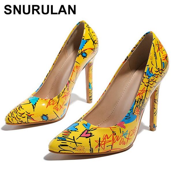 dress shoes snurulan pump thin high heel pointed toe graffiti plus size ladies fashion super heels elegant women footwear, Black
dress shoes snurulan pump thin high heel pointed toe graffiti plus size ladies fashion super heels elegant women footwear, Black