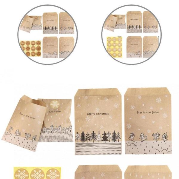 gift wrap 100pcs/set useful vintage christmas kraft paper bag with sticker lightweight cookie pouch decorative party supplies
gift wrap 100pcs/set useful vintage christmas kraft paper bag with sticker lightweight cookie pouch decorative party supplies