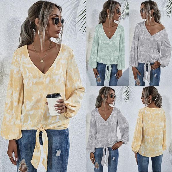 women's blouses & shirts tie dye printed women and shirt long sleeve deep v neck ladies autumn spring 2021 female d30, White
women's blouses & shirts tie dye printed women and shirt long sleeve deep v neck ladies autumn spring 2021 female d30, White