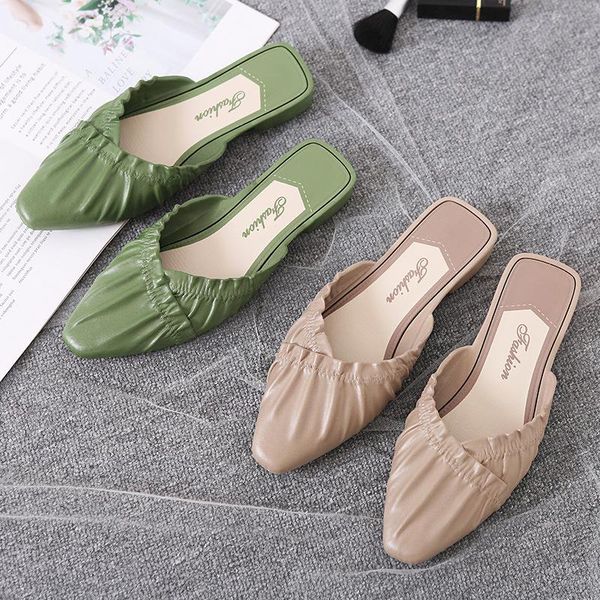 women mules shoes footwear 2021summer fashion leisure pointed toe outdoor pointed flat sandals female slippers plus size 36-41, Black
women mules shoes footwear 2021summer fashion leisure pointed toe outdoor pointed flat sandals female slippers plus size 36-41, Black