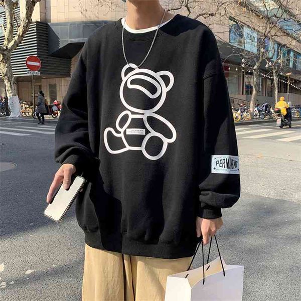 2021 spring ins youth large casual print round neck loose sweater men's coat trend, Black
2021 spring ins youth large casual print round neck loose sweater men's coat trend, Black