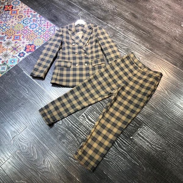 women's two piece pants women plaid blazer suits autumn winter 2021 designer brand double breasted outerwear+pants office 2 outf, White
women's two piece pants women plaid blazer suits autumn winter 2021 designer brand double breasted outerwear+pants office 2 outf, White