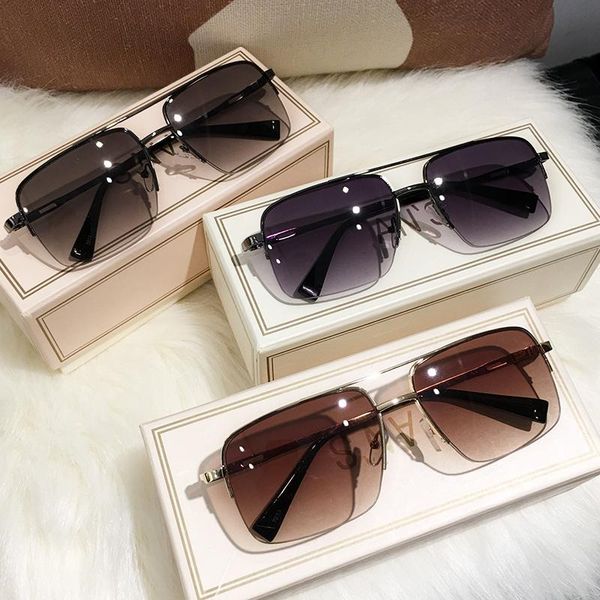 sunglasses the brown half-frame men women special uv protection for driving trend personality, White;black
sunglasses the brown half-frame men women special uv protection for driving trend personality, White;black