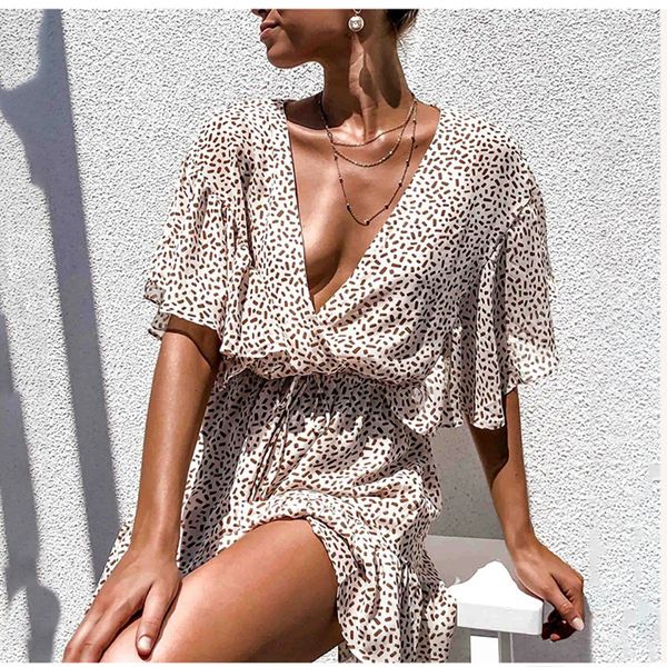 2021 new women's a line chiffon beach female casual ruffle hem summer holiday lady short sleeve deep v neck chic office k26n, Black;gray
2021 new women's a line chiffon beach female casual ruffle hem summer holiday lady short sleeve deep v neck chic office k26n, Black;gray