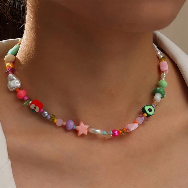 chains fashion creative soft clay fruit star butterfly imitation pearl necklace personality trend women's party jewelry accessories, Silver
chains fashion creative soft clay fruit star butterfly imitation pearl necklace personality trend women's party jewelry accessories, Silver