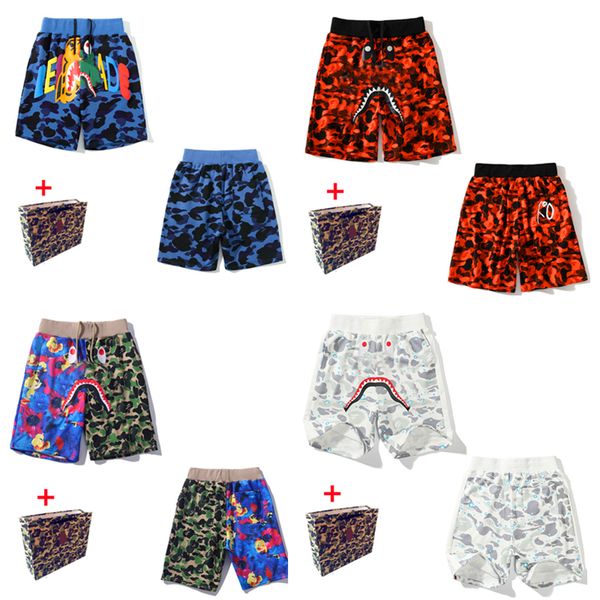 men's shorts, shark print, high-quality casual five-point summer beach pants for men and women couples, camouflage military 0301, White;black
men's shorts, shark print, high-quality casual five-point summer beach pants for men and women couples, camouflage military 0301, White;black