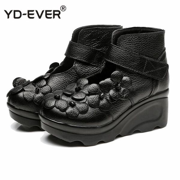 boots 2021 handmade flower women round toes genuine leather ankle wedges shoes vintage boot, Black
boots 2021 handmade flower women round toes genuine leather ankle wedges shoes vintage boot, Black