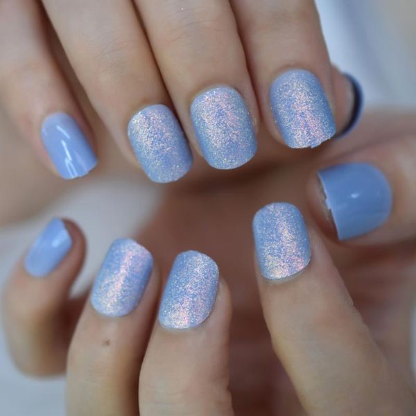 false nails shiny soft blue press on fake with shimmer iridescent glitter design acrylic short square nail art tip for women, Red;gold
false nails shiny soft blue press on fake with shimmer iridescent glitter design acrylic short square nail art tip for women, Red;gold