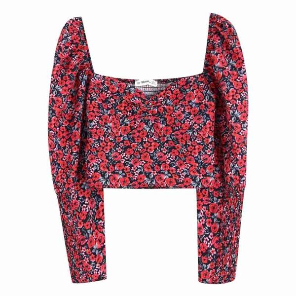flower printingt square collar women slim shirt crop autumn leisure lady puff sleeve blouse s6569 210730, White
flower printingt square collar women slim shirt crop autumn leisure lady puff sleeve blouse s6569 210730, White