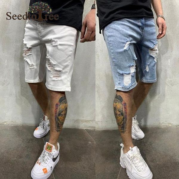 summer men's jeans solid color slim ripped denim middle pants, Blue
summer men's jeans solid color slim ripped denim middle pants, Blue