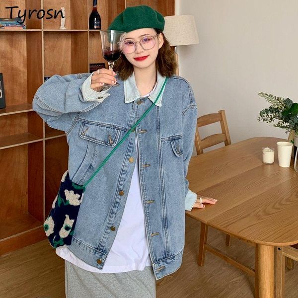 women's jackets denim women patchwork designed long sleeve outerwear korean fashion loose vintage streetwear students autumn ins, Black;brown
women's jackets denim women patchwork designed long sleeve outerwear korean fashion loose vintage streetwear students autumn ins, Black;brown