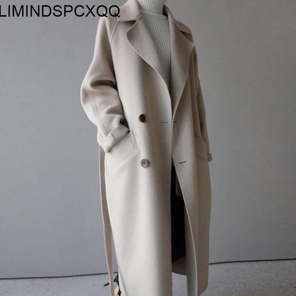 women fashion coats autumn winter new large size womens solid color lapel loose long double-sided wool coat female clothes, Black
women fashion coats autumn winter new large size womens solid color lapel loose long double-sided wool coat female clothes, Black