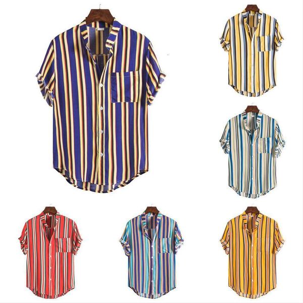 2021 summer new stripe printing men's vegetable style loose casual short sleeve shirt, White;black
2021 summer new stripe printing men's vegetable style loose casual short sleeve shirt, White;black