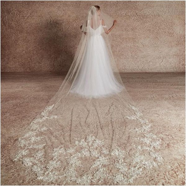 bridal veils in stock wedding accessory 3 meters veil white ivory cut edge long appliqued with metal comb veu de noiva, Black
bridal veils in stock wedding accessory 3 meters veil white ivory cut edge long appliqued with metal comb veu de noiva, Black
