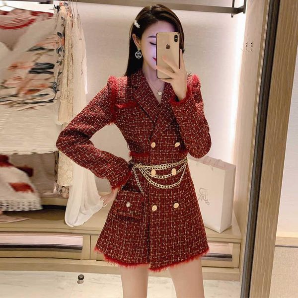 women's wool & blends icclek women red tweed plaid blazer golden double breasted jacket thick long woolen suit coat fall winter outerwe, Black
women's wool & blends icclek women red tweed plaid blazer golden double breasted jacket thick long woolen suit coat fall winter outerwe, Black