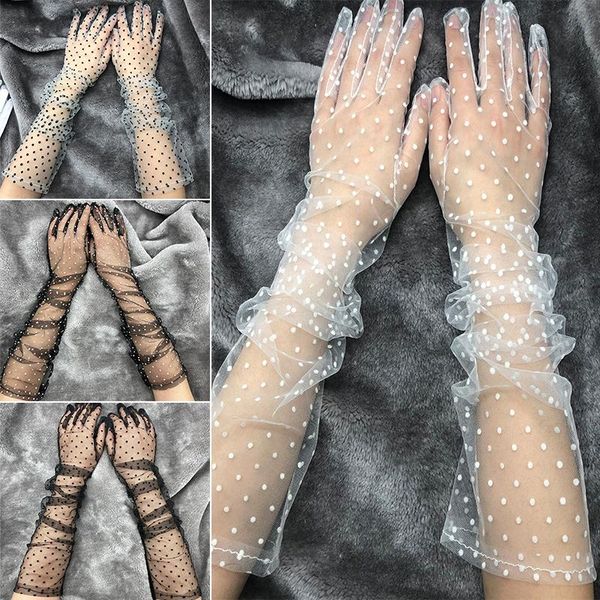 five fingers gloves fashion dot lace long female elegant stretch tulle mesh semi sheer women full finger mittens bride wedding black golves, Blue;gray
five fingers gloves fashion dot lace long female elegant stretch tulle mesh semi sheer women full finger mittens bride wedding black golves, Blue;gray