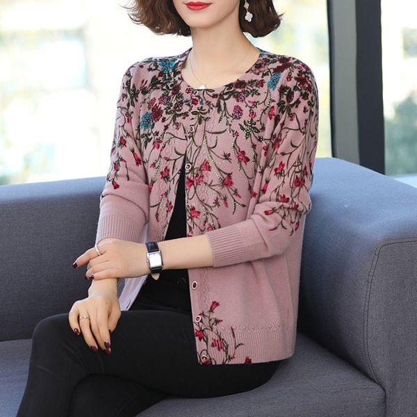 women's jackets fashion printed cardigan o-neck long sleeve coat autumn winter sweater loose knitted floral card, Black;brown
women's jackets fashion printed cardigan o-neck long sleeve coat autumn winter sweater loose knitted floral card, Black;brown