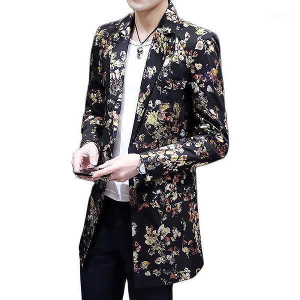 men's trench coats 2021 spring and autumn long fashion small suit printed windbreaker slim coat, Tan;black
men's trench coats 2021 spring and autumn long fashion small suit printed windbreaker slim coat, Tan;black