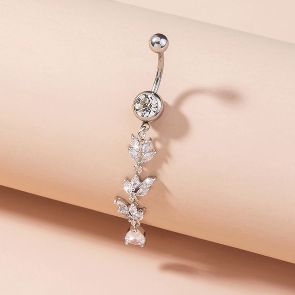 selling tassel leaves zircon long nail crown navel ring female body piercing jewelry, Silver
selling tassel leaves zircon long nail crown navel ring female body piercing jewelry, Silver