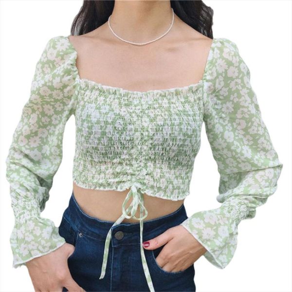 vintage floral pullover bodycon women shirt young girls slim drawstring crop ladies boho holiday casual style clothes blusa feminina, White
vintage floral pullover bodycon women shirt young girls slim drawstring crop ladies boho holiday casual style clothes blusa feminina, White