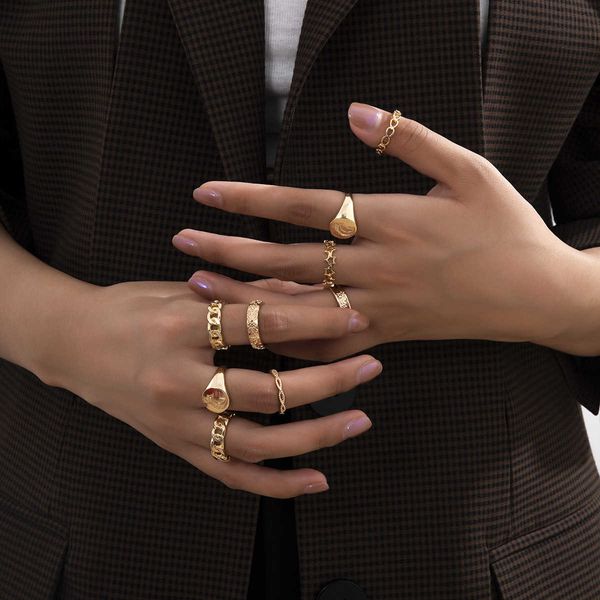 jewelry fashion hollow out moon combination female personality indifference suit alloy ring, Silver
jewelry fashion hollow out moon combination female personality indifference suit alloy ring, Silver