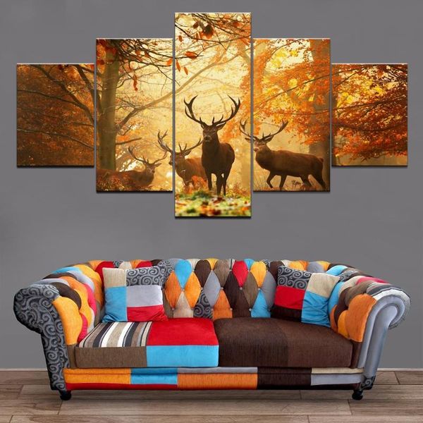 canvas painting modern art live wall decoration frame pictures landscape oil painting 5 panel animal deer fall forest
canvas painting modern art live wall decoration frame pictures landscape oil painting 5 panel animal deer fall forest