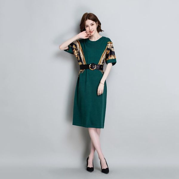 women's sweaters women dress autumn spring vintage printing sweater elegant patchwork with belt knit long short sleeve, White;black
women's sweaters women dress autumn spring vintage printing sweater elegant patchwork with belt knit long short sleeve, White;black