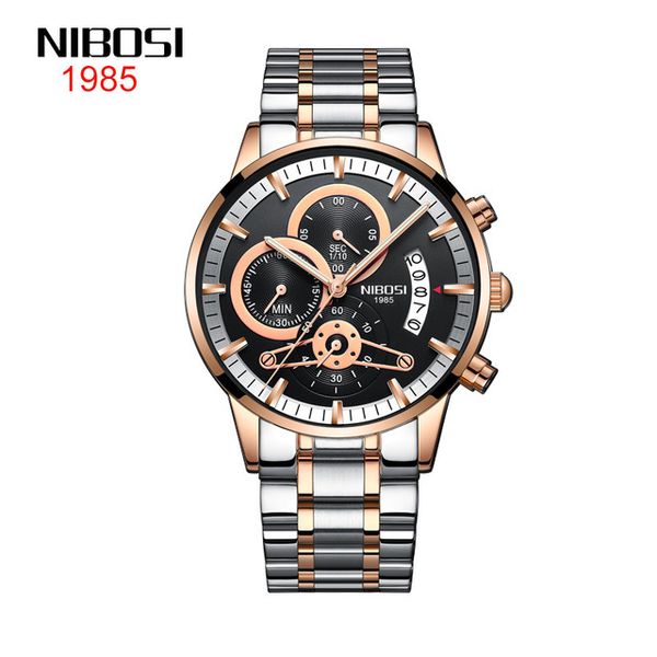 10 style new nibosi solid steel two tone rose gold band men's watch waterproof coated glass luminous three-eye 6-pin quartz watch 43mm, Slivery;brown
10 style new nibosi solid steel two tone rose gold band men's watch waterproof coated glass luminous three-eye 6-pin quartz watch 43mm, Slivery;brown