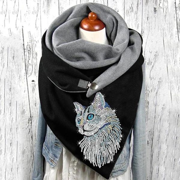 scarves universal autumn winter cute cat print double-layer buckle scarf designer warm windproof brand women retro, Blue;gray
scarves universal autumn winter cute cat print double-layer buckle scarf designer warm windproof brand women retro, Blue;gray