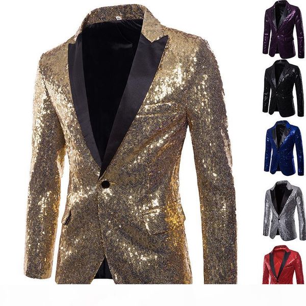 shiny gold sequin glitter embellished blazer jacket men nightclub prom suit blazer men costume homme stage clothes for singers, White;black
shiny gold sequin glitter embellished blazer jacket men nightclub prom suit blazer men costume homme stage clothes for singers, White;black