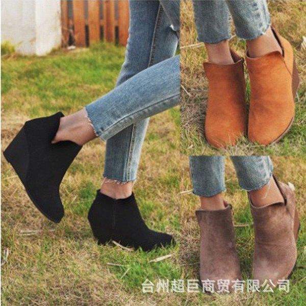 boots spring and autumn european american solid-color pointed suede low-barrel rubber slope heel fashion girl, Black
boots spring and autumn european american solid-color pointed suede low-barrel rubber slope heel fashion girl, Black