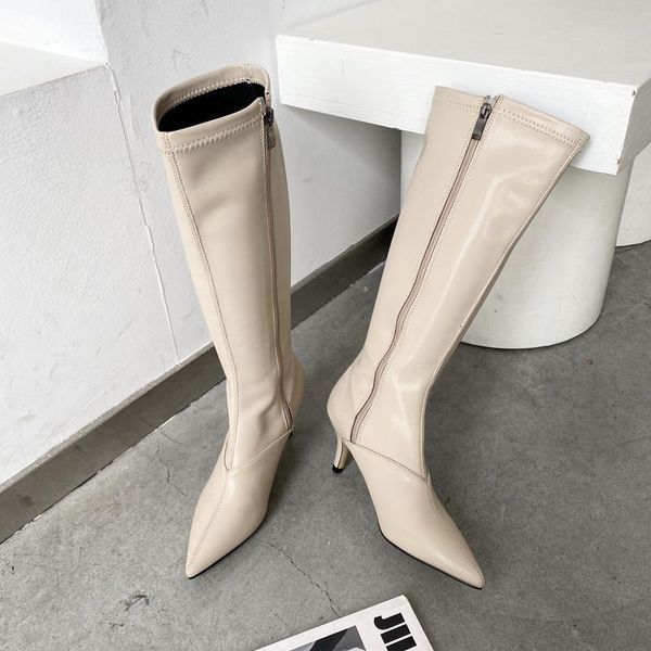 boots 2021 autumn winter women knee high fashion solid color pointy toe zipper female pumps casual party lady heels shoes, Black
boots 2021 autumn winter women knee high fashion solid color pointy toe zipper female pumps casual party lady heels shoes, Black
