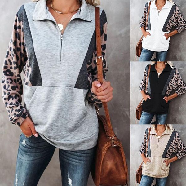 women's hoodies & sweatshirts winter autumn female patchwork leopard casual zipper pullover long sleeve warm plus size 3xl lapel clothe, Black
women's hoodies & sweatshirts winter autumn female patchwork leopard casual zipper pullover long sleeve warm plus size 3xl lapel clothe, Black