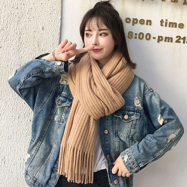 korean scarf for women in autumn and winter, Blue;black
