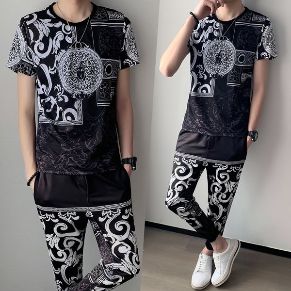 retro-2 mark men's summer short sleeve tshirt training pants of men streetwear casual social sports outfits suit d45p, Gray
retro-2 mark men's summer short sleeve tshirt training pants of men streetwear casual social sports outfits suit d45p, Gray