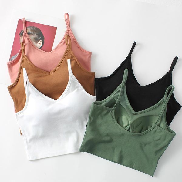 women's tanks & camis five-finger cup solid color threaded cotton one-piece with chest pad slim big u beautiful back short small sling, White
women's tanks & camis five-finger cup solid color threaded cotton one-piece with chest pad slim big u beautiful back short small sling, White