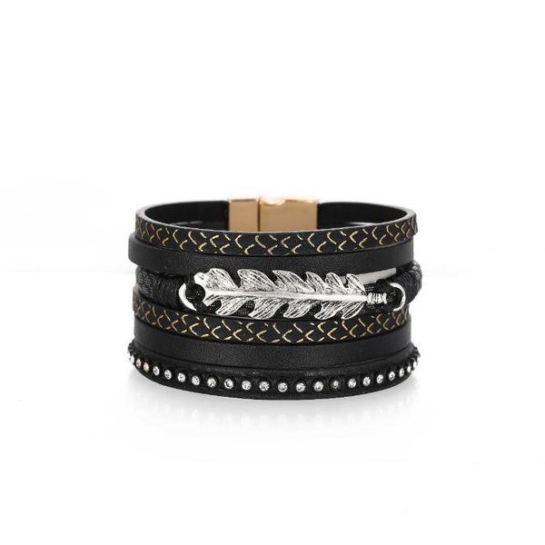 bangle ornapeadia fashion leather bracelet creative geometric tree leaf jewelry scale pattern multilayer broad side magnetic, Black
bangle ornapeadia fashion leather bracelet creative geometric tree leaf jewelry scale pattern multilayer broad side magnetic, Black