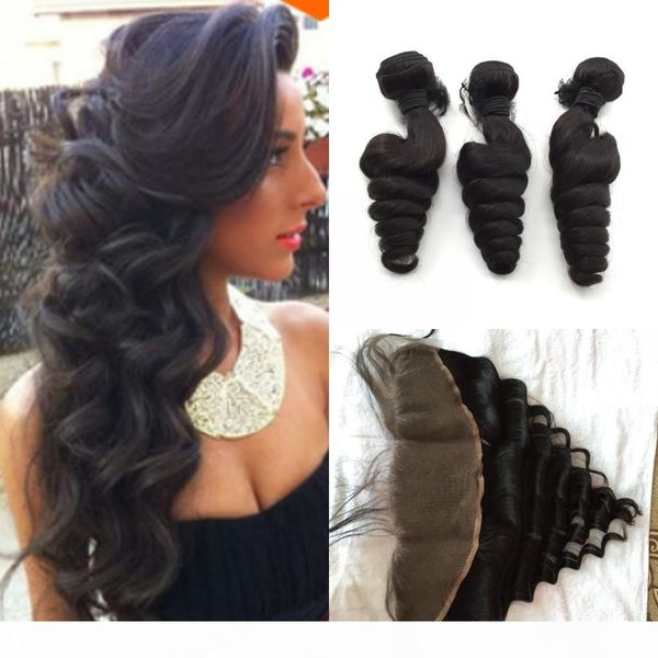 peruvian virgin hair bundles 3pcs with lace frontal closure unprocessed human hair weaves peruvian loose wave virgin hair wefts, Black
peruvian virgin hair bundles 3pcs with lace frontal closure unprocessed human hair weaves peruvian loose wave virgin hair wefts, Black