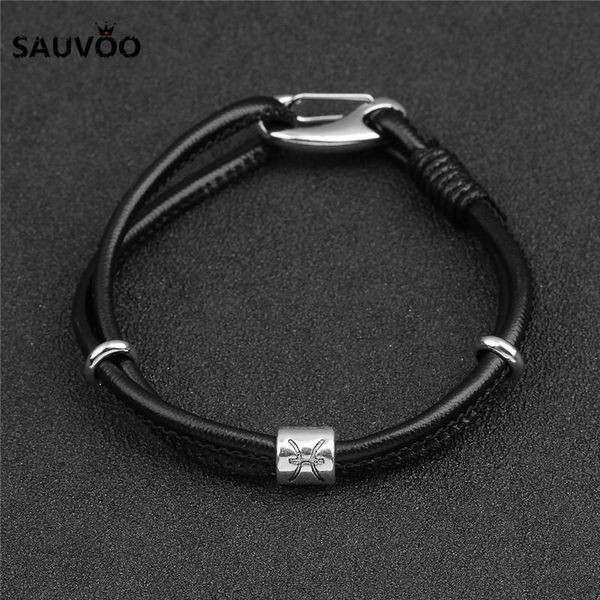 charm bracelets sauvoo fashion punk men black leather cord ropes constellation 12 zodiac bracelet bangles easy hooks jewelry pulseras, Golden;silver
charm bracelets sauvoo fashion punk men black leather cord ropes constellation 12 zodiac bracelet bangles easy hooks jewelry pulseras, Golden;silver