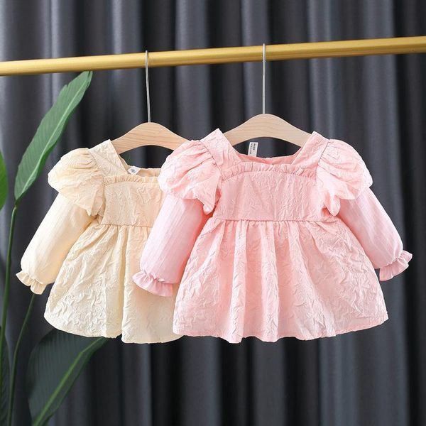girl's dresses toddler kids baby girls autumn spring full puff sleeve solid knee-length dress children casual clothes 3m-3y, Red;yellow
girl's dresses toddler kids baby girls autumn spring full puff sleeve solid knee-length dress children casual clothes 3m-3y, Red;yellow
