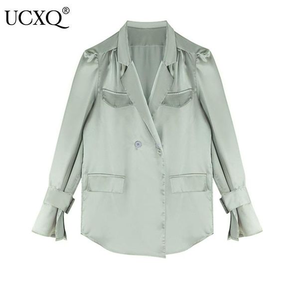 women's suits & blazers ucxq woman blazer green solid stain long sleeve notched collar loose pockets wild vintage style 2021 autumn fas, White;black
women's suits & blazers ucxq woman blazer green solid stain long sleeve notched collar loose pockets wild vintage style 2021 autumn fas, White;black